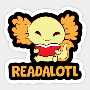 Readalotl Funny Axolotl Sticker